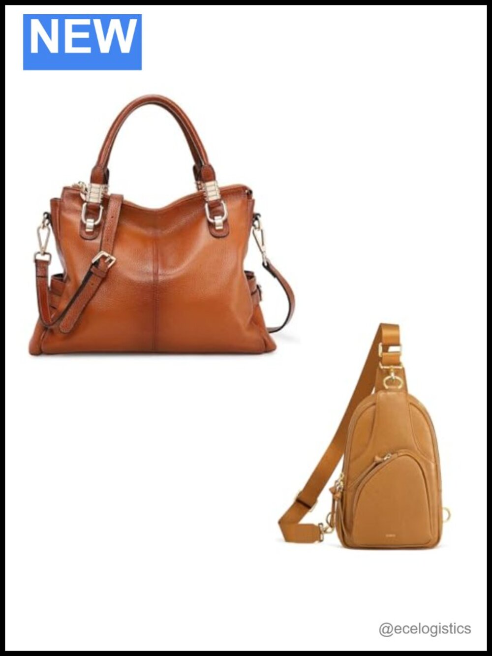 Leather Sling & Handbag Set Crossbody Tote RFID Portable